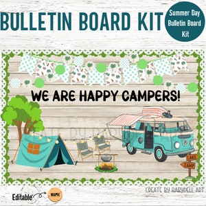 Campers Bulletin Board kit | Summer Door | Decor Bulletin Board Camping Themed