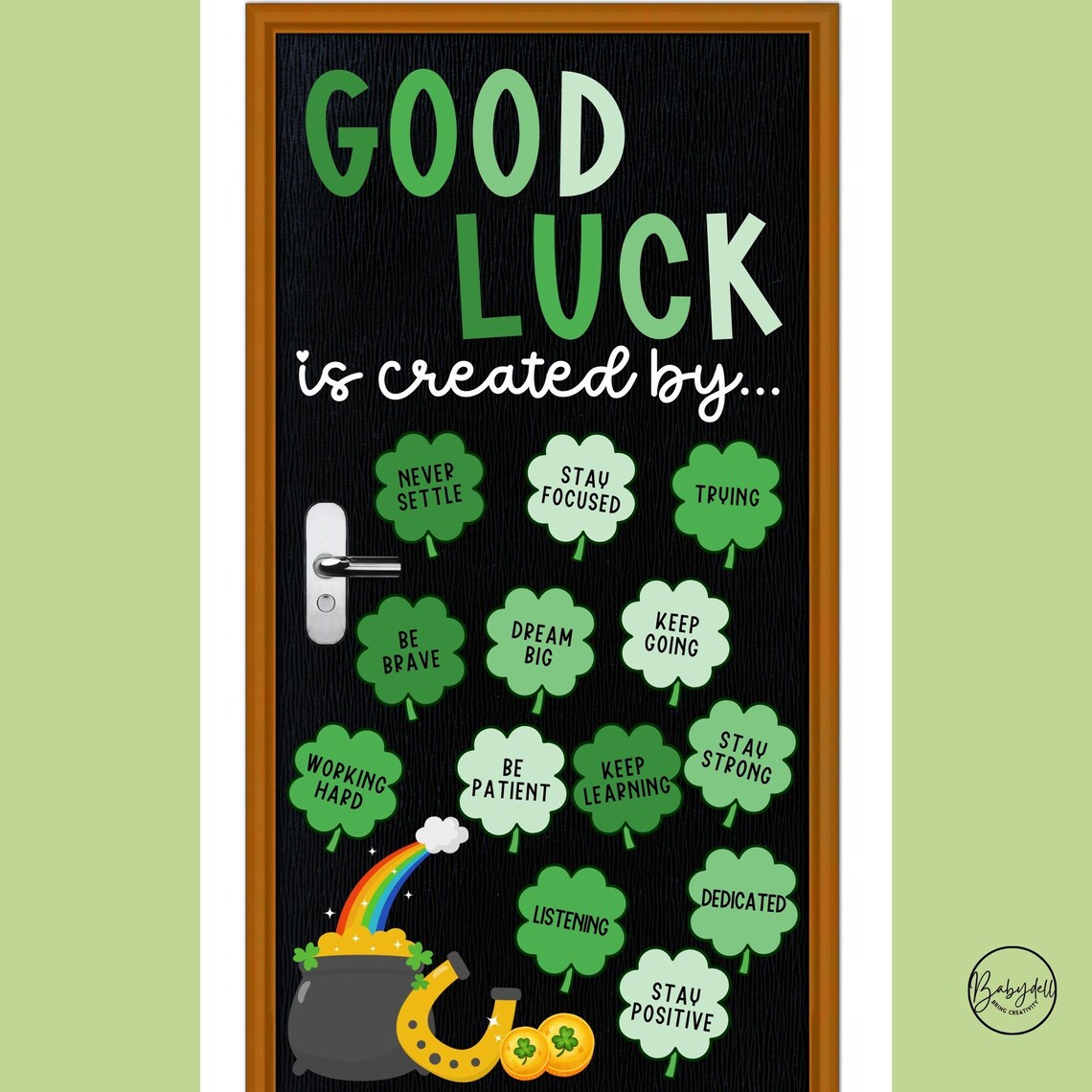 St Patricks Day Bulletin Board Kit Motivational Shamrock Classroom ...