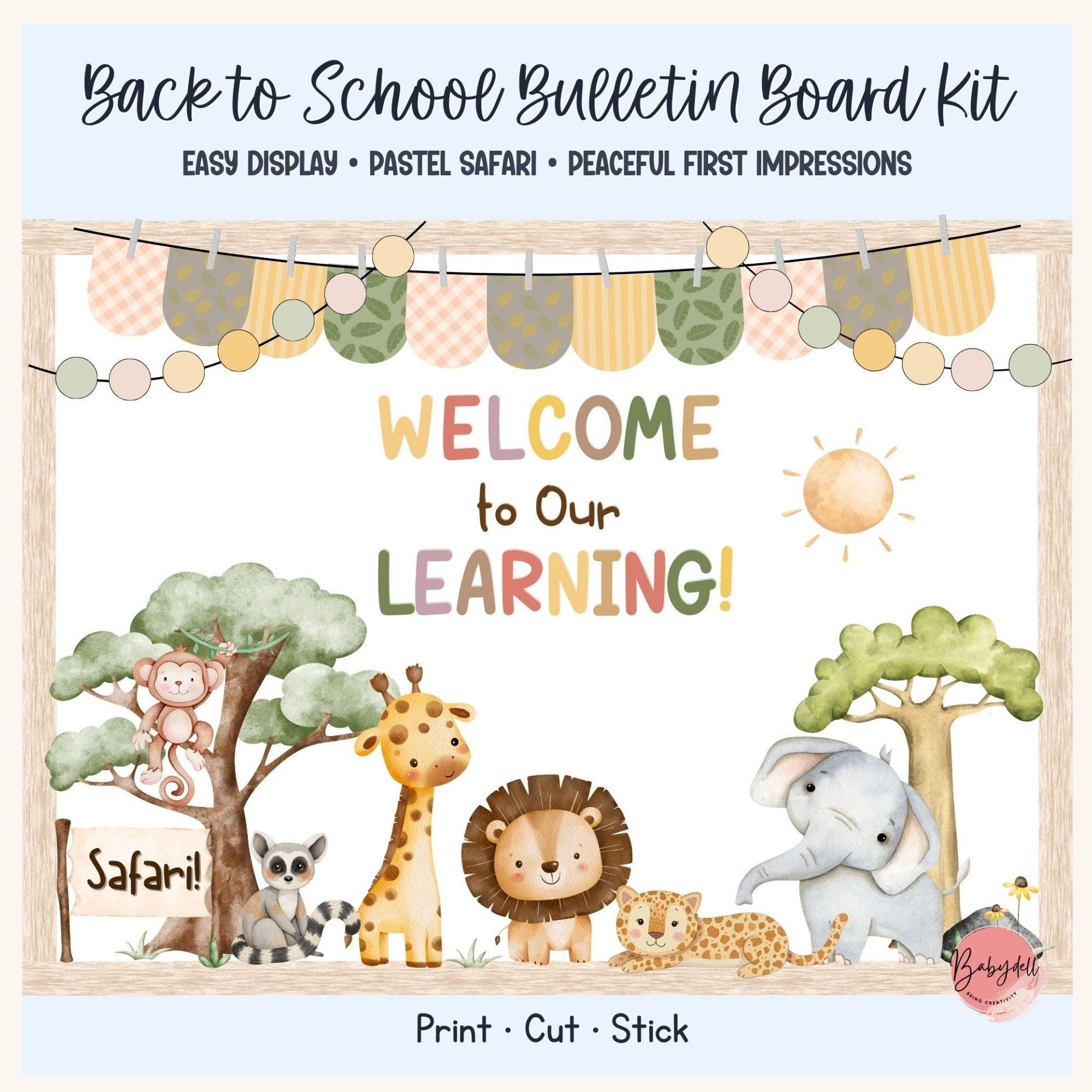 Safari Classroom Decor Bundle Neutral Jungle Theme Boho Animal Print ...
