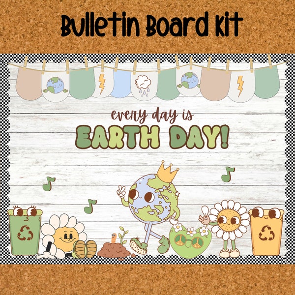 Eco-Friendly Earth Day Bulletin Board Kit,"Every Day Is Earth Day"Classroom Decor Set Earth Day Bulletin Board Kit,Spring Bulletin Board Kit