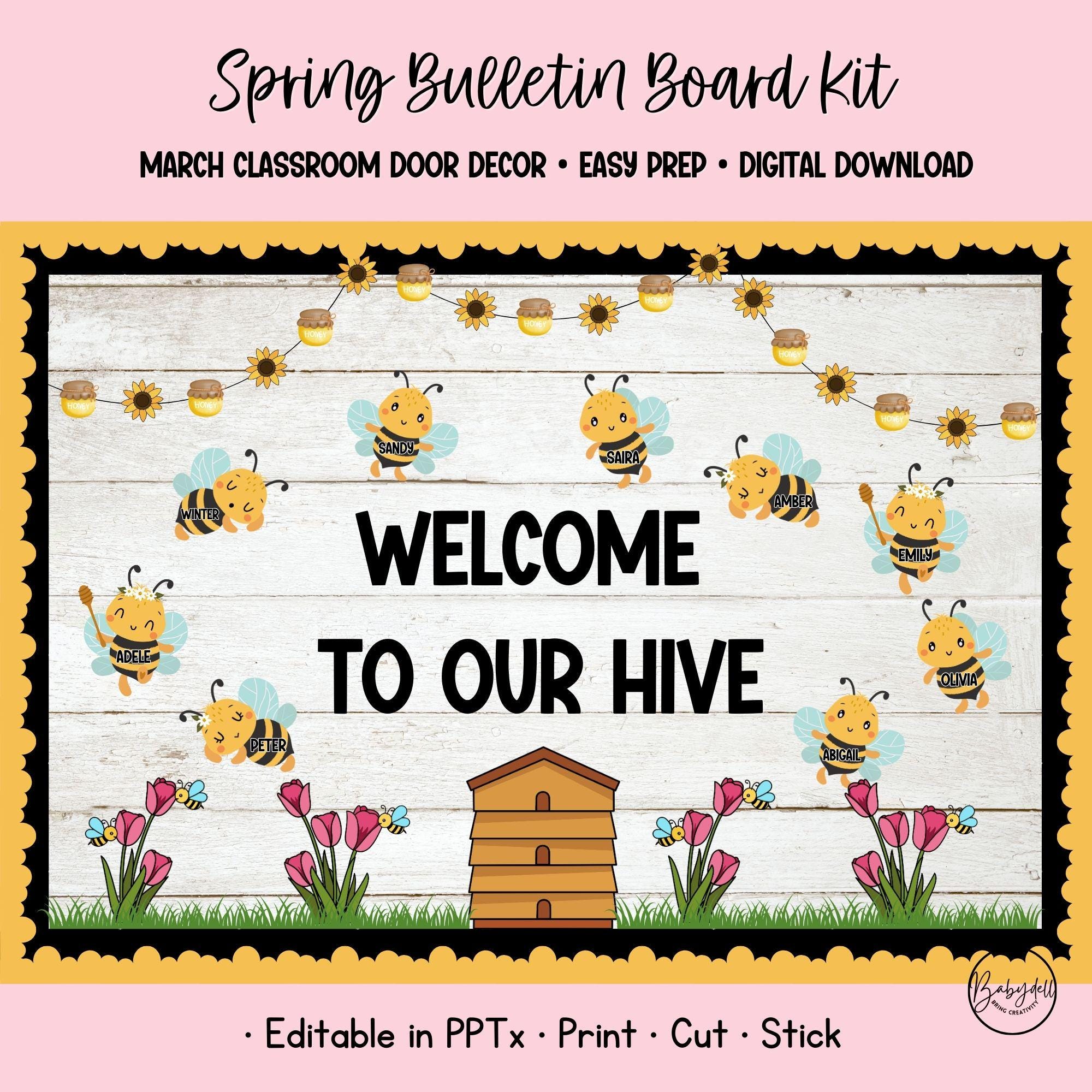 Spring Bee Bulletin Board Kit for April Classroom Door Decor - Etsy ...
