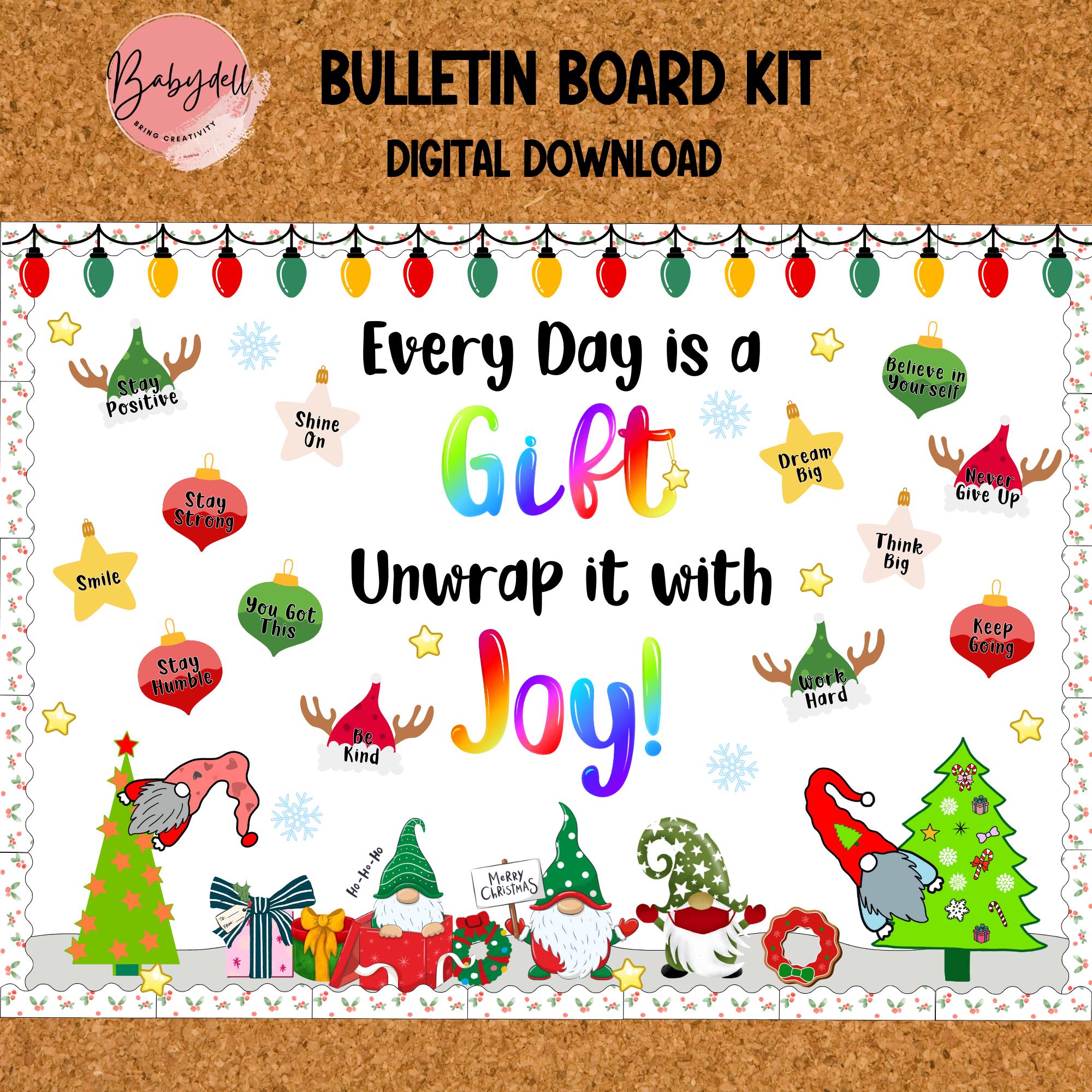 Christmas Bulletin Board Kit: Motivational Classroom Decor - Etsy, image size:2000x2000