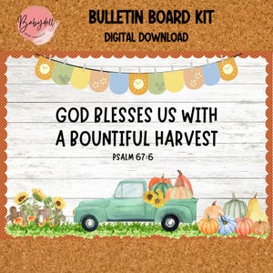 Christian Thanksgiving Bulletin Board Kit: Bible Verse Fall Decor