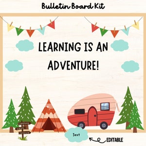 Learning is an ADVENTURE! Camping Adventure Bulletin Board Kit   Summer Back to School Classroom Decorations