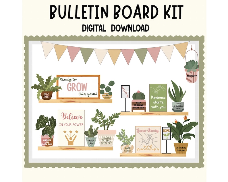 Modern Neutral Classroom Decor Bundle Boho Plant Theme Printable ...