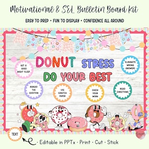 Test Prep Donut Stress Editable Classroom Motivation