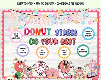 Test Prep Donut Stress Editable Classroom Motivation
