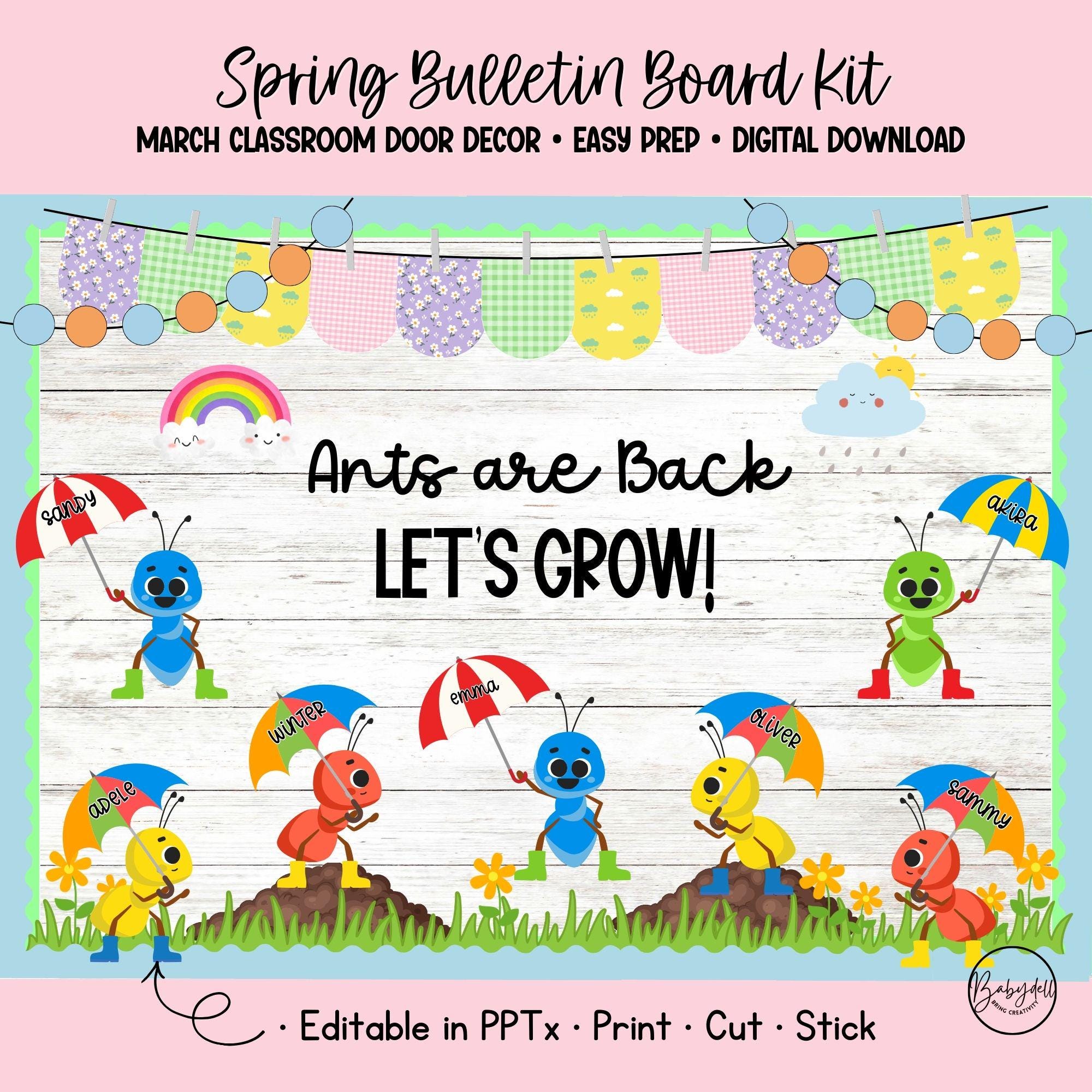 Ant Bulletin Board Kit for Spring Classroom Doors and Insect Theme ...