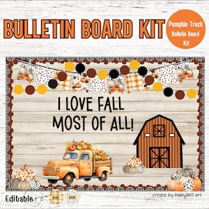 Pumpkins at the Barn Bulletin Board Kit: Rustic Fall Classroom Decor