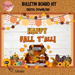 Fall Truck Gnome Bulletin Board Kit: Autumn Classroom Decor (Digital Download)