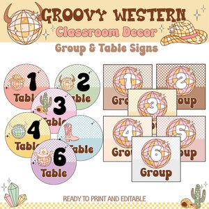 Retro Western Classroom Decor Bundle Disco Cowgirl Theme Printable ...