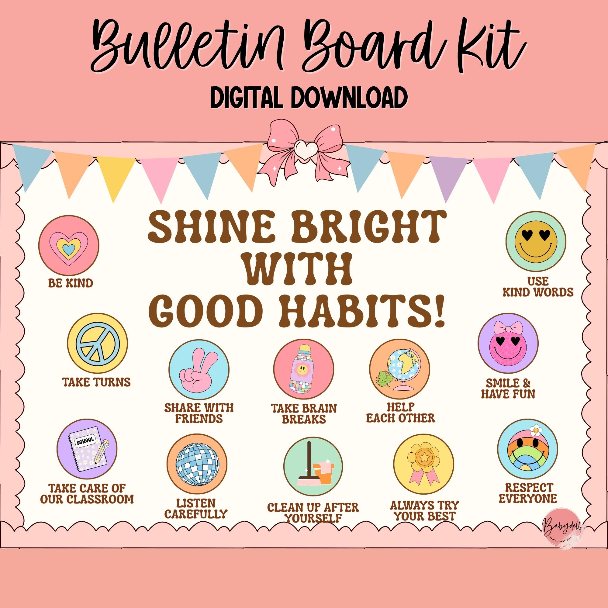 Groovy Good Habits Bulletin Board Kit for a Positive Classroom - Etsy