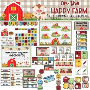 Editable Farm Classroom Decor Bundle | Happy Farm Theme for Prek-2nd ...