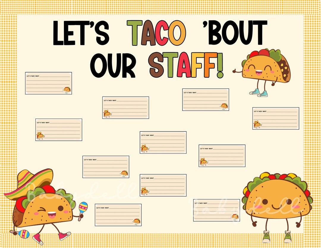 TACO Shout Out Bulletin Board Kit Staff Appreciation Shout Out Card ...