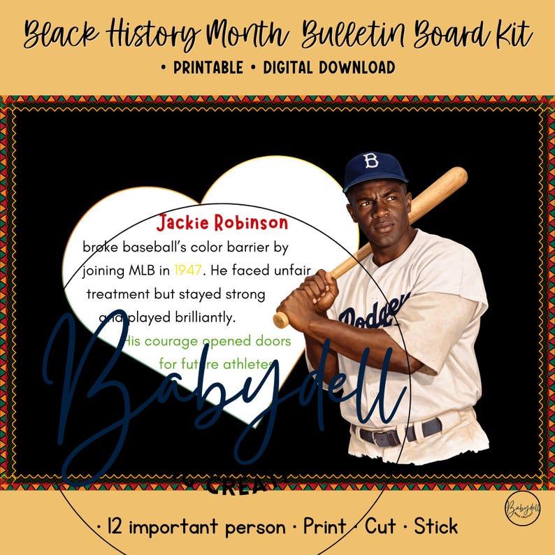 Black History Month Bulletin Board Kit 12 Important Figures Classroom ...