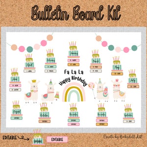 Llama Birthday Bulletin Board Kit: Editable Classroom Decor