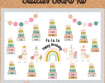 Llama Birthday Bulletin Board Kit: Editable Classroom Decor