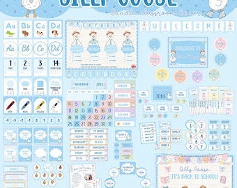 Silly Goose Decor Baby Blue Preppy Classroom Bundle For Elementary Teachers