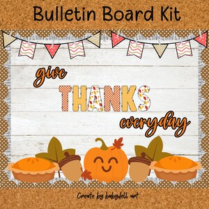 Thanksgiving Classroom Bulletin Board Kit: Acorn & Pumpkin Pie Decor
