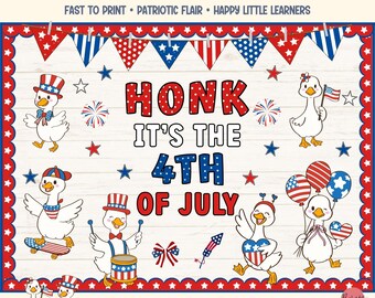 July 4th board kit for silly goose patriotic elementary classroom decor