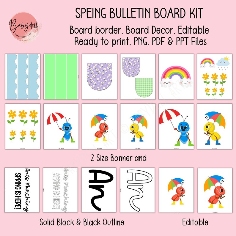 Ant Bulletin Board Kit for Spring Classroom Doors and Insect Theme ...