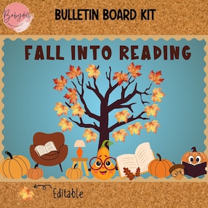Fall in Reading Bulletin Board Kit: Gemütliches Herbst Klassenzimmer Dekor (PDF Download)