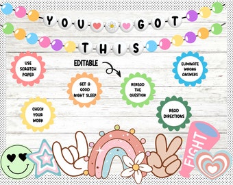 Groovy Testing Motivation Bulletin Board Test Prep Tips Bulletin Board Kit You Got This Classroom Decorations Printable