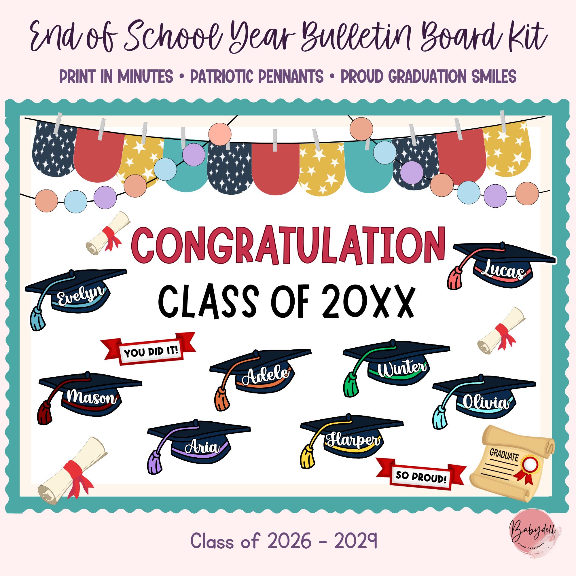 Graduation Board Kit With Class of 2026 End of Year Editable Classroom ...