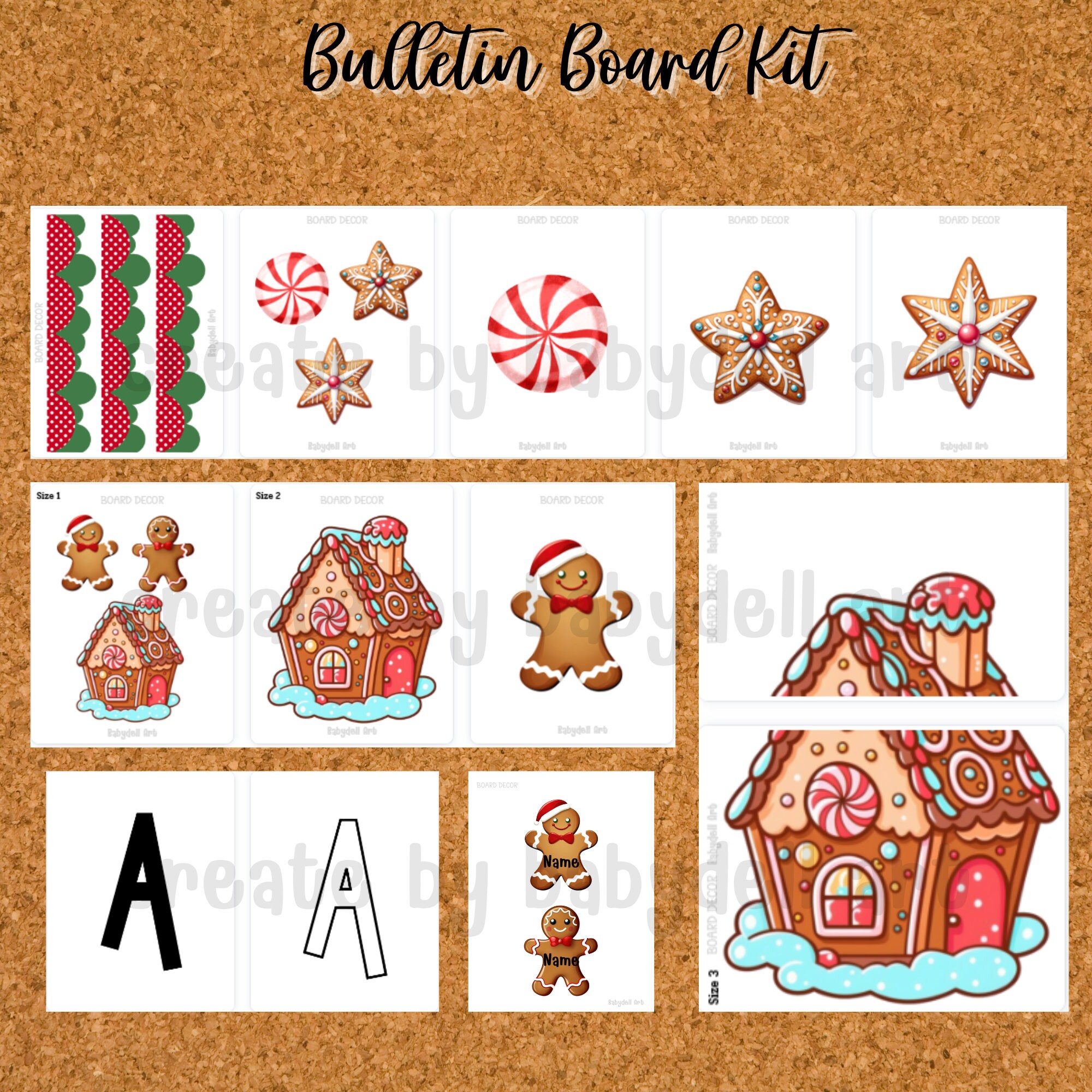 Editable Gingerbread Man Bulletin Board Kit for a Festive December ...
