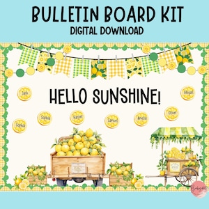 Lemon Truck Bulletin Board Kit, Back-to-School Classroom Decor, August Door Display, Editable Digital Download