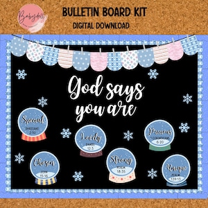 Christian Winter Bulletin Board Kit, Jesus Warms My Heart Snowball Decor, Religious Christmas Classroom Door, Sunday School Printable Art