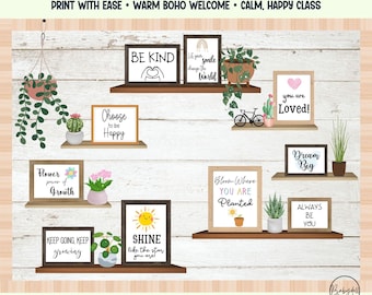 Plant Theme Bulletin Board Kit with Editable Motivational Classroom Decor