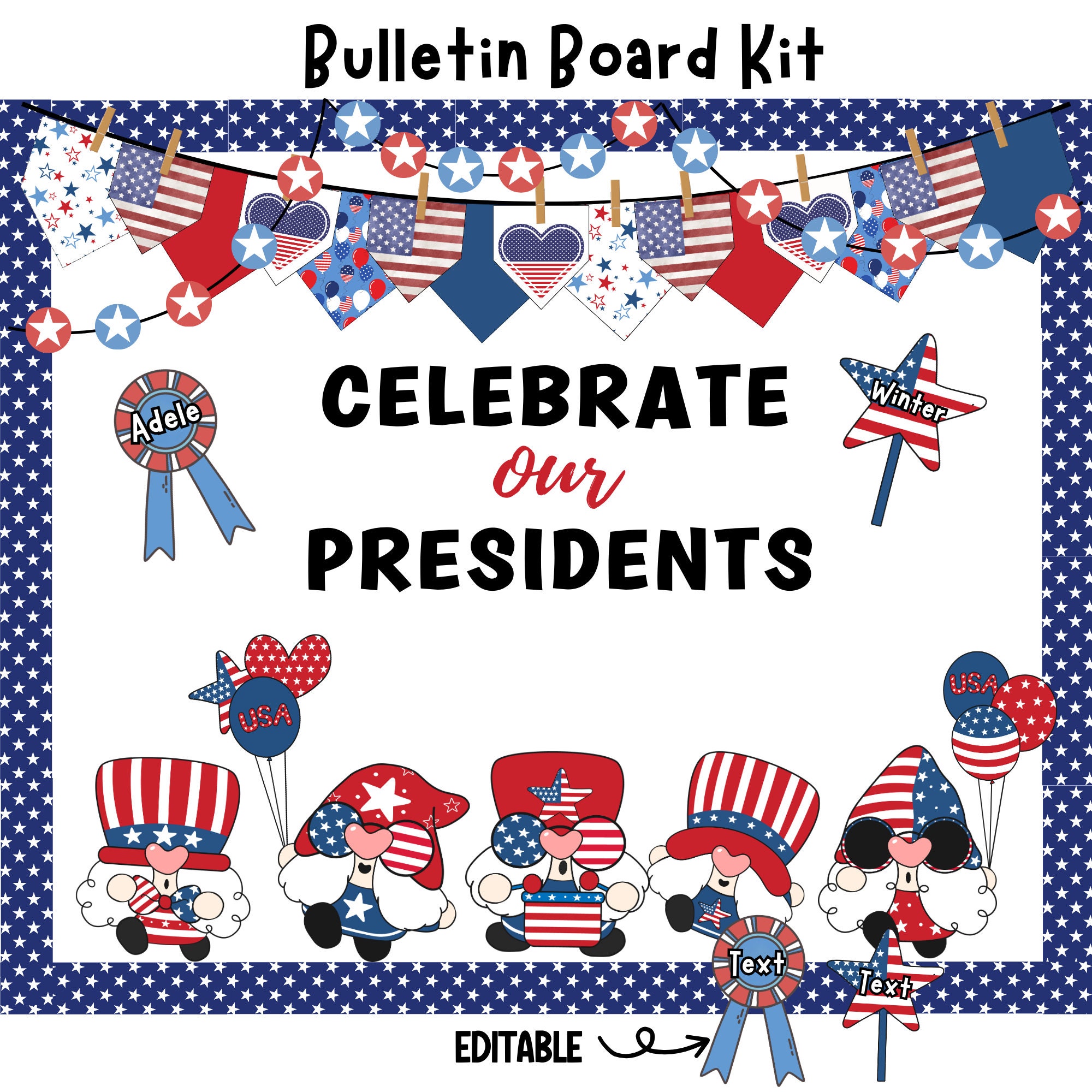 Trend Enterprises Set Di Poster Dei Presidenti USA Per Bacheca (T-8065) - 43 Card Biografiche