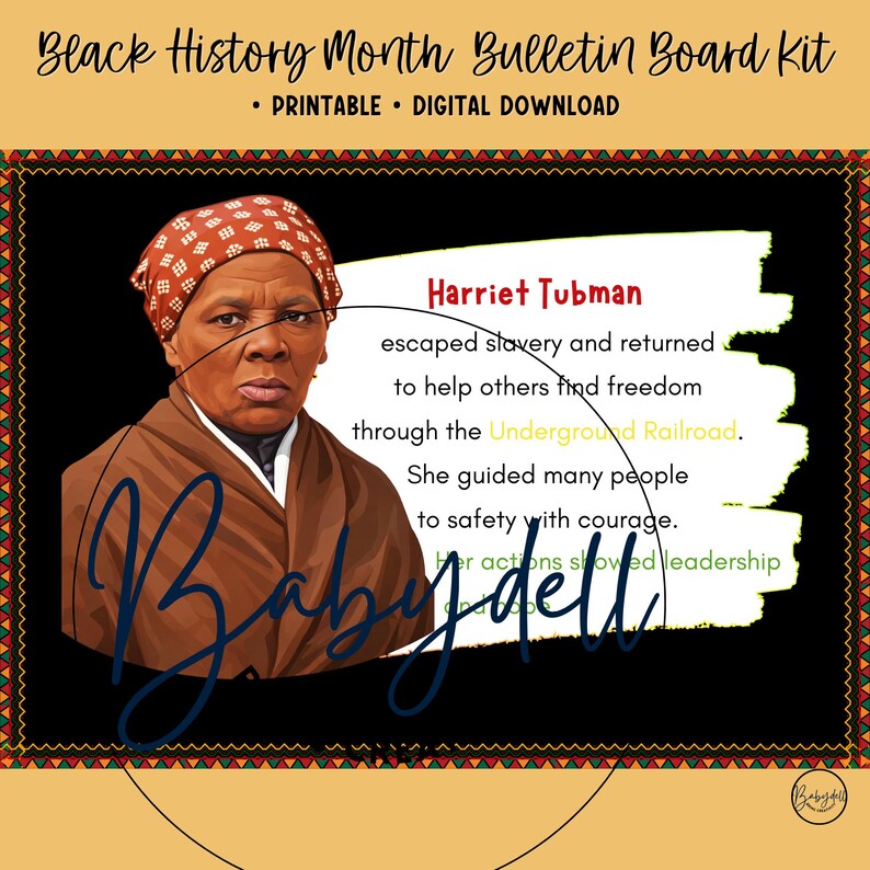 Black History Month Bulletin Board Kit 12 Important Figures Classroom ...