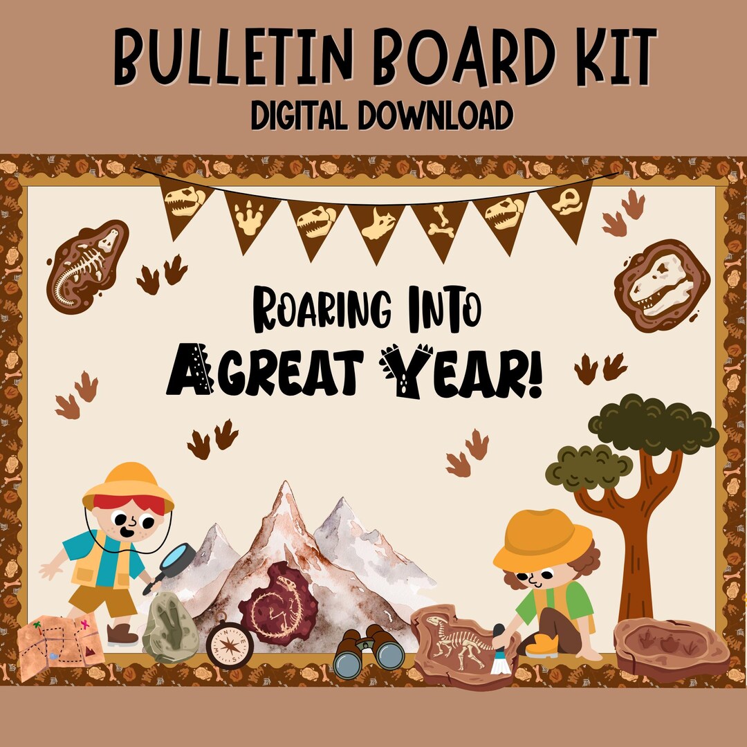 Dinosaur Bulletin Board Kit: Paleontologist Classroom Decor - Etsy
