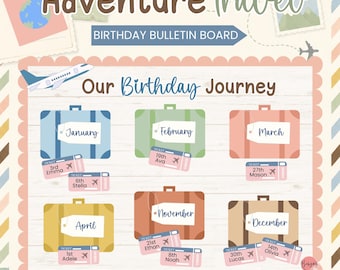 Travel Birthday Kit, Adventure Classroom Decor, Airplane Bulletin Board Display