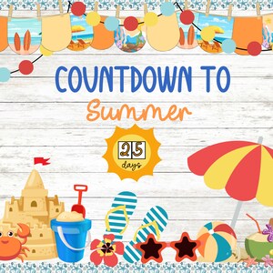 Summer Bulletin Board  Countdown Calendar Kit Seasonal Classroom Decor Teacher Resources Vacation Countdown  Spring Transition