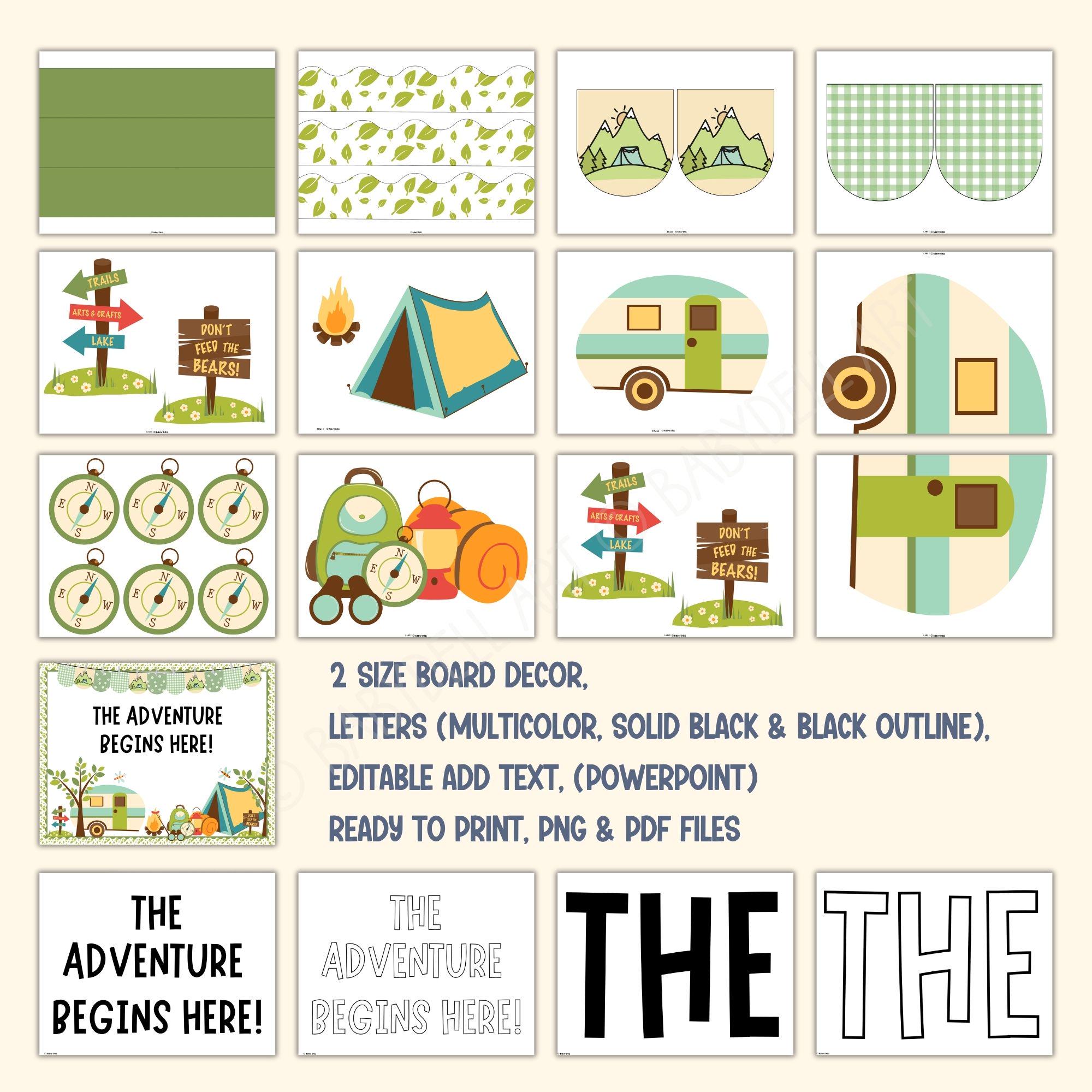 Adventure Bulletin Board Kit | Camping Theme Classroom Decor | Summer ...