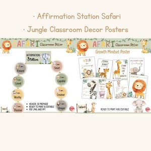 Safari Classroom Decor Bundle Neutral Jungle Theme Boho Animal Print ...