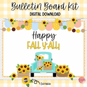 Sunflower Truck Fall Bulletin Board Kit: Farmhouse Classroom Decor