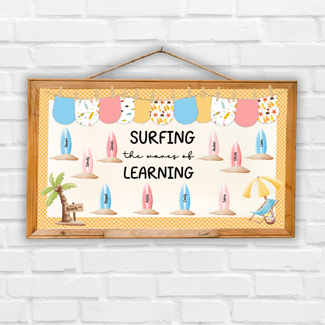 Surfboard Bulletin Board Kit: Retro Coastal Classroom Decor - Etsy