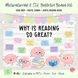 Reading Board Kit for Elementary Classroom Literacy Decor and Book Displays