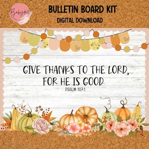 Fall Christian Bulletin Board Kit: Bible Verse Decor