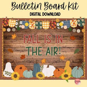 Rustikales Bulletin Board Kit: Herbstblätter & Kürbisse