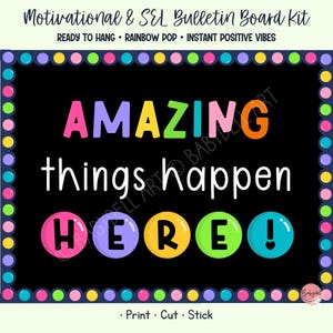 Classroom Bulletin Board Kit Back to School Decor Amazing Things Happen Here