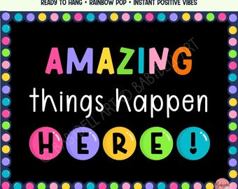 Classroom Bulletin Board Kit Back to School Decor Amazing Things Happen Here