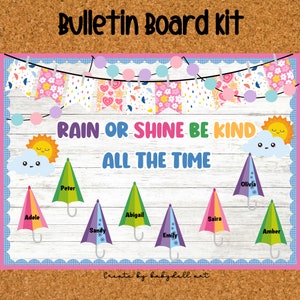 April Showers Bulletin Board Kit | Spring Umbrella Classroom Door Decor | Printable April Classroom Display | Teacher Spring Decoration