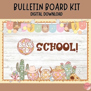 Retro Western Bulletin Board Kit: Pastel Cowboy Classroom Decor (Printable Digital Download)