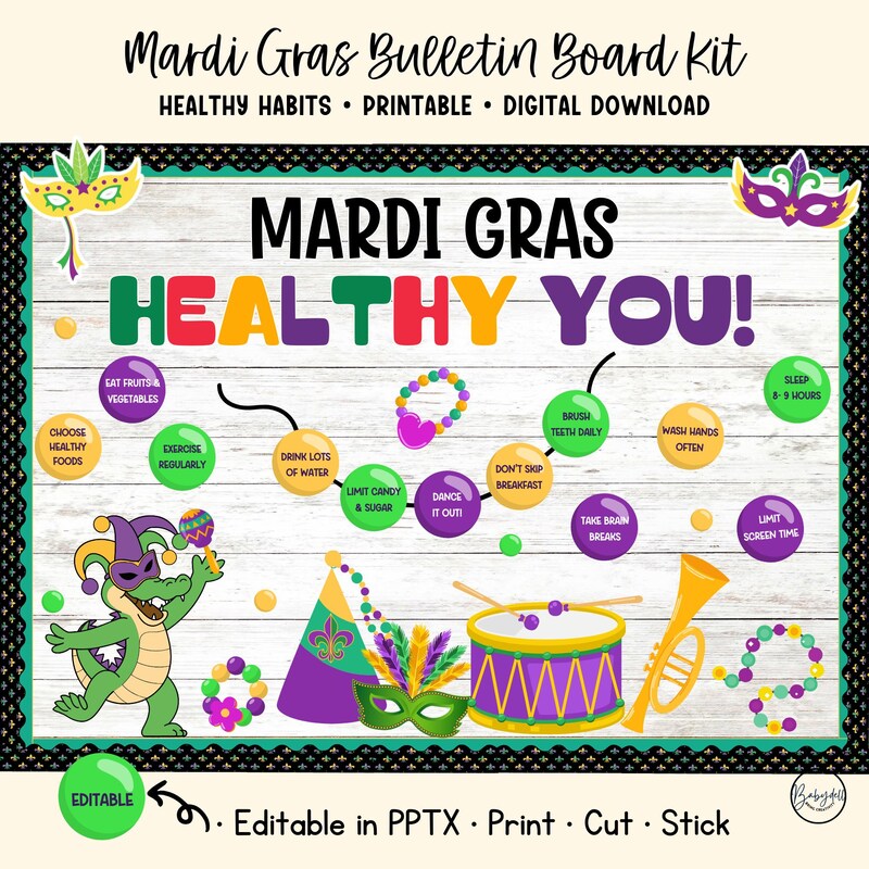 Mardi Gras Bulletin Board - Etsy