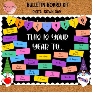 Back to School Bulletin Board Kit Editable Door Decor Beginning of the ...